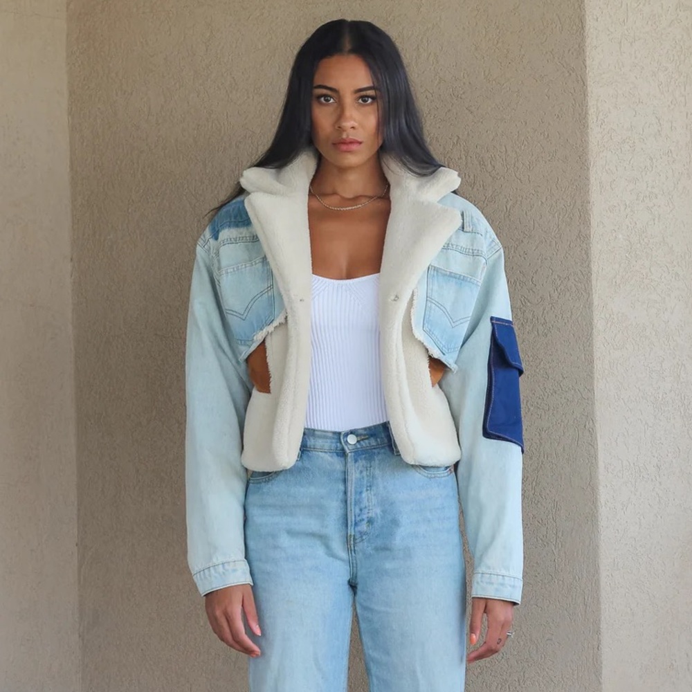 Denim Patchwork Jacket by Bida Boutique